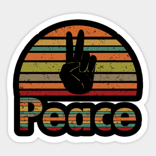 Retro Vintage Peace Sign White Family Matching Sticker